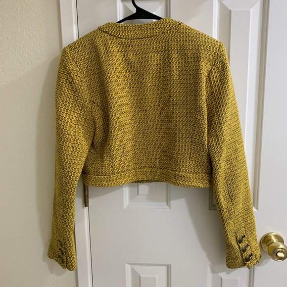 ZARA Women Tweed Blazer 2674/712, Yellow, Size S - Picture 2 of 7